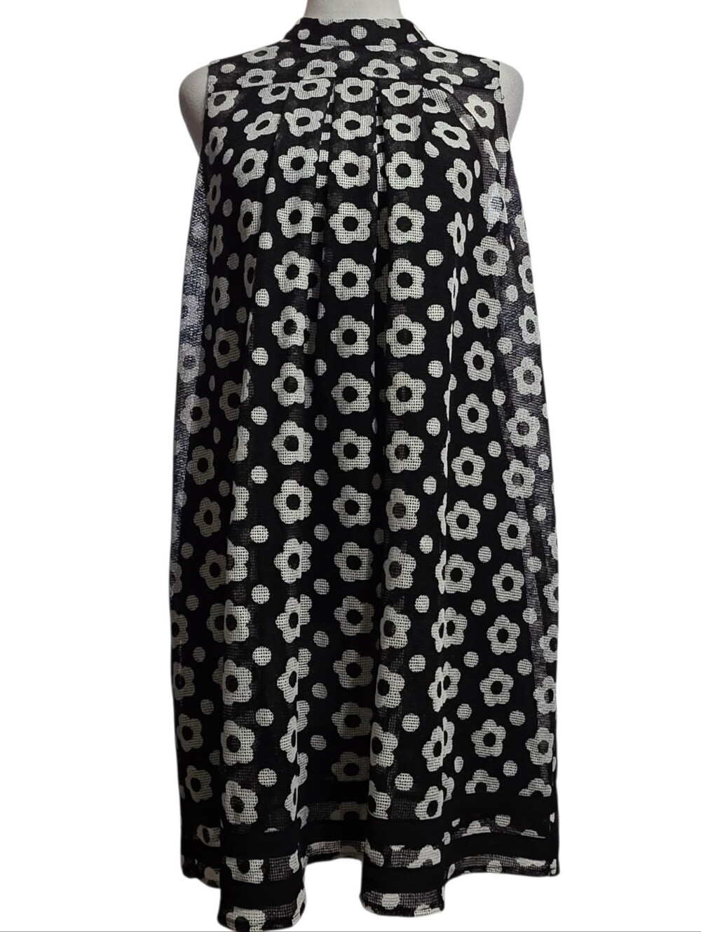 Anthropologie Sachin + Babi Marzena Swing Dress Black White Floral Mod A-Line 8
